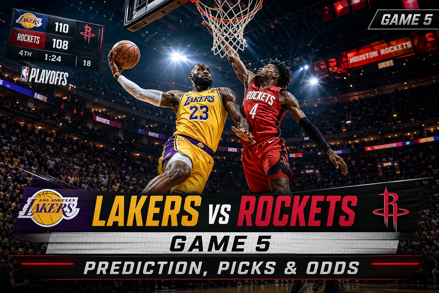 Lakers vs Rockets Prediction Game 5: Can LA Close It Out Tonight?